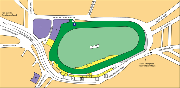 Happy Valley Racecourse Route Map