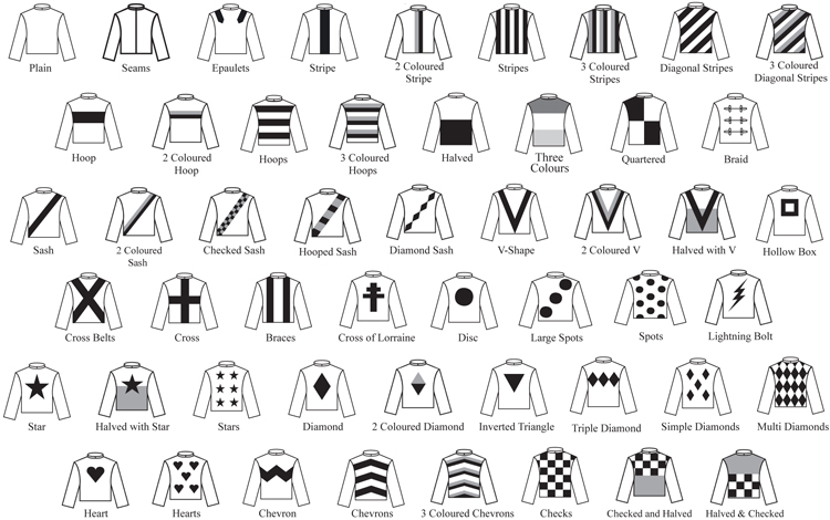 51 body patterns include plain, hoop, sash, lightning bolt, multi diamonds, etc. 